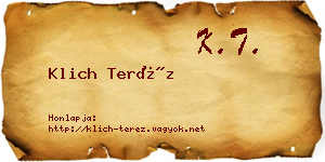 Klich Teréz névjegykártya